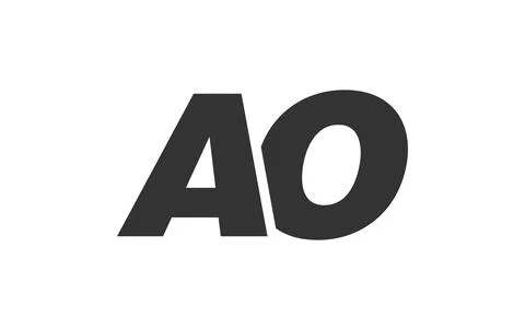 AO Techno Editable Font Logo For Corporate Branding. Bold, Futuristic Desig.. Stock Illustration