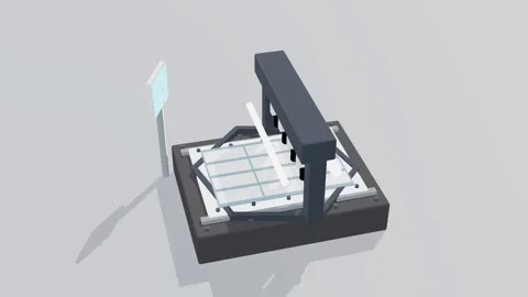 Aoi inspection display fab 3d loop white background 3D animation seamless loop Stock Footage 341849081