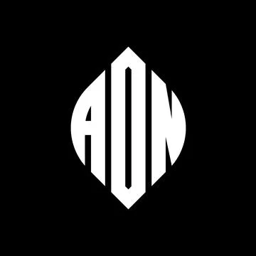AON circle letter logo design with circle and ellipse shape. AON ellipse letter Stock Illustration