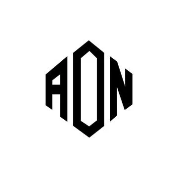 AON letter logo design with polygon shape. AON polygon and cube shape logo .. Stock Illustration