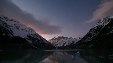 Aoraki, Mount Cook sunset time lapse Stock Footage 69037095