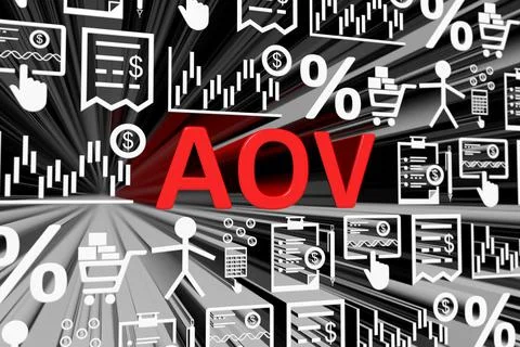 AOV concept blurred background 3d render illustration Stock Illustration