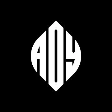 AOY circle letter logo design with circle and ellipse shape. AOY ellipse letter Stock Illustration