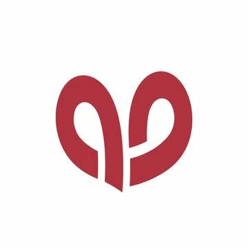 Ap, ab, pp, dp, ad, avp, avd, avp initials heart shape logo Stock Illustration