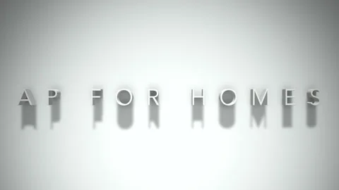 ap for homes 3D title animation white te... | Stock Video | Pond5