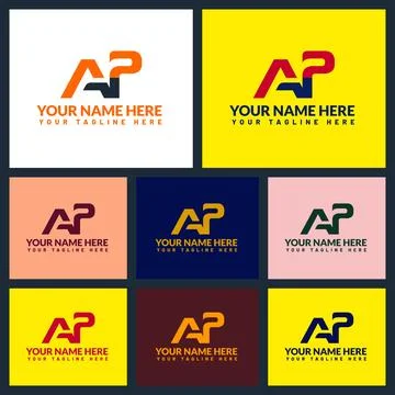 Ap letter logo or ap text logo and ap word logo design. Stock Illustration