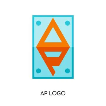 Ap logo design isolated on white background for your web, mobile and app desi イラスト素材