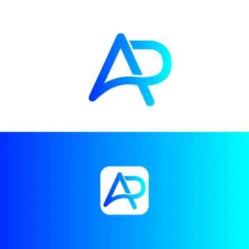 AP Logo. Letter Design Vector with gradient Colors.	 Stock Illustration