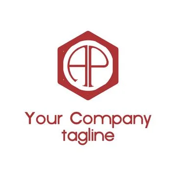 AP, PA initial hexagonal company logo Stock Illustration