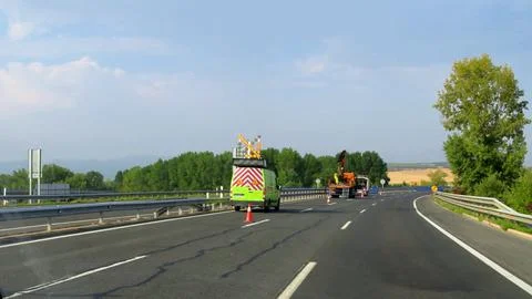 AP1 highway at kilometer 82 in Spain, 14/08/2026 Stock-Fotos