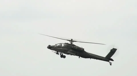 Apache AH-64 Helicopter crossing 10965 Stock Footage 24927438