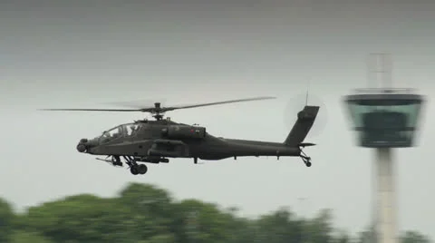 Apache AH-64 Helicopter on patrol 10943 Stock Footage 24843712