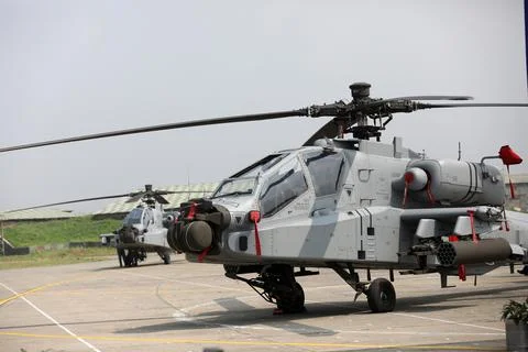 Apache AH-64E attack helicopters introduced into Indian Air Force fleet, Pathank Foto stock