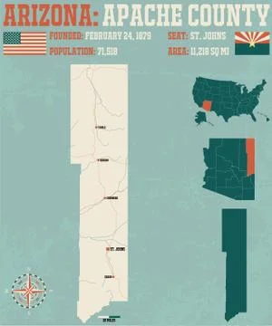 Apache County in Arizona 스톡 일러스트