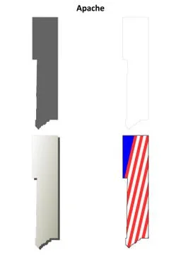 Apache County, Arizona outline map set 스톡 일러스트