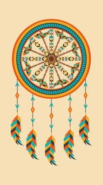 Apache hanging decoration vector graphic with arizona view Stock Illustration