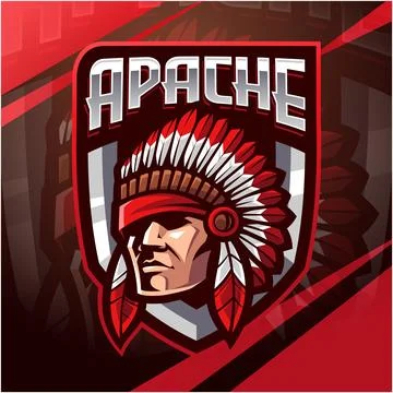 Apache head esport mascot logo design Stock Illustration