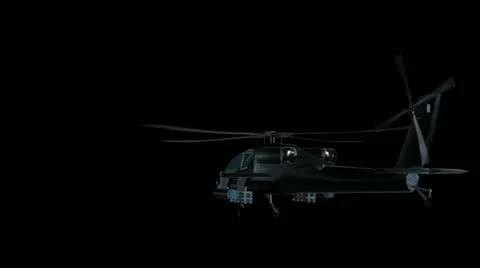 Apache Helicopter Behind Left View Stock-Footage 11754972