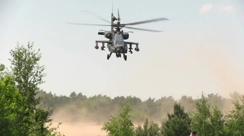 Apache Helicopter Up Close Stock Footage