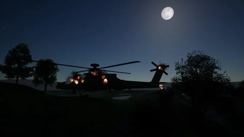 Apache helicopter fire disaster smoke flames explosion 4K video Stock Footage 254678497