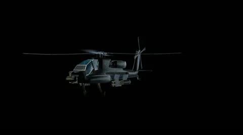 Apache Helicopter Front Left View Stock-Footage 11754955
