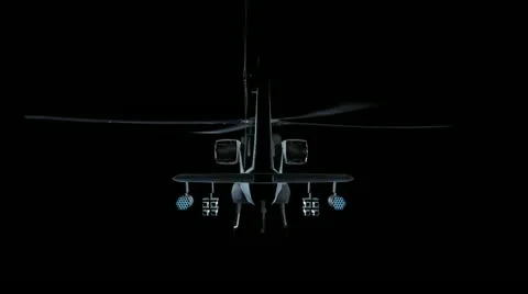 Apache Helicopter Rear View Stock-Footage 11755099
