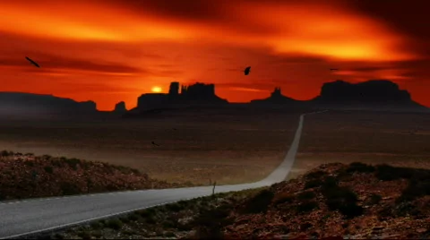 Apache indian reservation at sunset in northern arizona Stock Footage