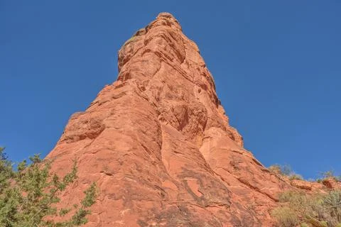 Apache Maid Rock overlooking Wet Beaver Creek AZ Stock Photos