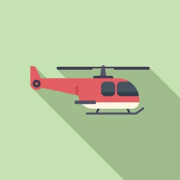 Apache rescue helicopter icon flat vector. Aerial guard 스톡 일러스트