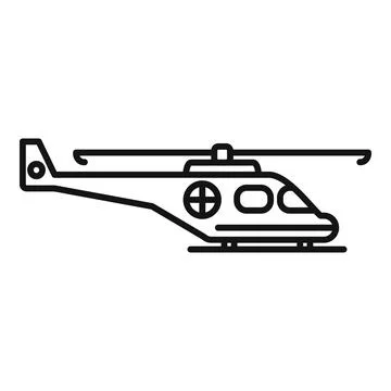 Apache rescue helicopter icon outline vector. Aerial guard 스톡 일러스트