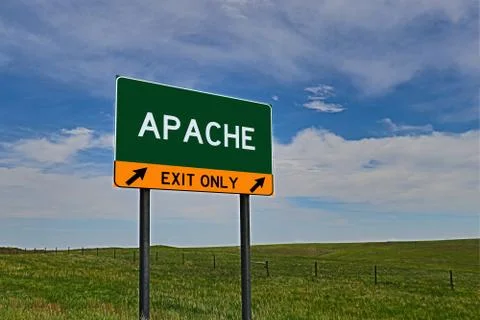 APACHE US Highway Exit Only Sign Fotos Stock
