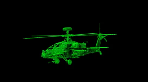 Apache Wireframe Stock Footage 36043056