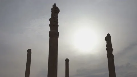 Apadana lion in timelaps Stock Footage 160983791