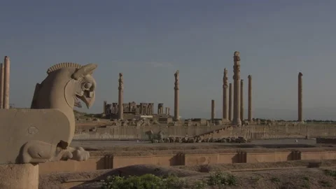 Apadana lion in timelaps Stock Footage 161982859