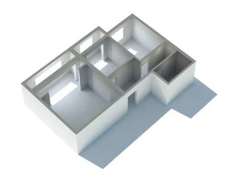 Apartment 3d Plan Stock Illustration