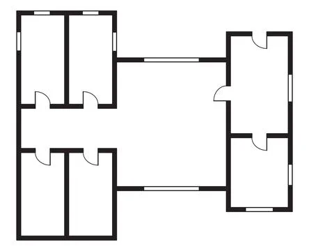 Apartment architectural plan. Top view of floor plan. Vector blueprint project Stock Illustration