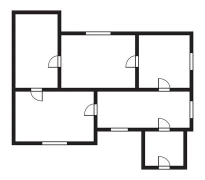 Apartment architectural plan. Top view of floor plan. Vector blueprint project Stock Illustration