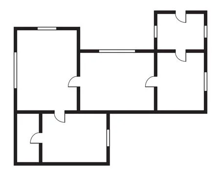 Apartment architectural plan. Top view of floor plan. Vector blueprint project Stock Illustration