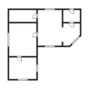Apartment architectural plan. Top view of floor plan. Vector blueprint project Stock Illustration