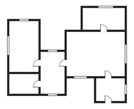 Apartment architectural plan. Top view of floor plan. Vector blueprint project Stock Illustration