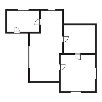 Apartment architectural plan. Top view of floor plan. Vector blueprint project Ilustração Stock