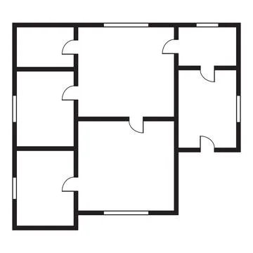 Apartment architectural plan. Top view of floor plan. Vector blueprint project Stock Illustration