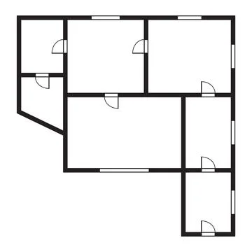 Apartment architectural plan. Top view of floor plan. Vector blueprint project Stock Illustration