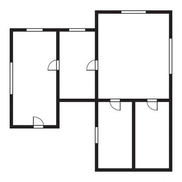 Apartment architectural plan. Top view of floor plan. Vector blueprint project Stock Illustration