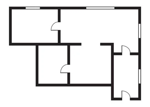 Apartment architectural plan. Top view of floor plan. Vector blueprint project Stock Illustration