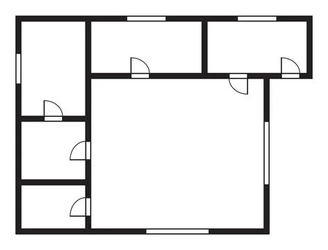 Apartment architectural plan. Top view of floor plan. Vector blueprint project Stock Illustration