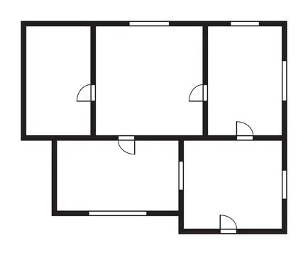 Apartment architectural plan. Top view of floor plan. Vector blueprint project Stock Illustration