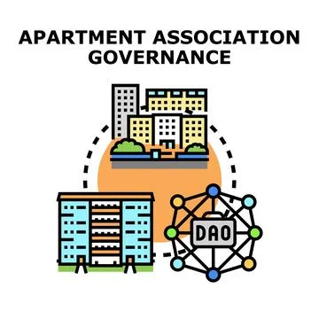 Apartment association governance using decentralized autonomous organization Stock Illustration