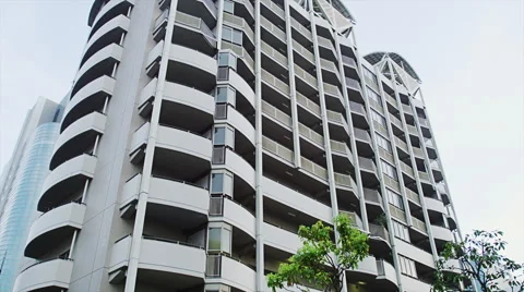 Apartment Block Balconies Stock Footage 64331793