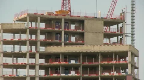 Apartment block development along a canal Video stock 10734837